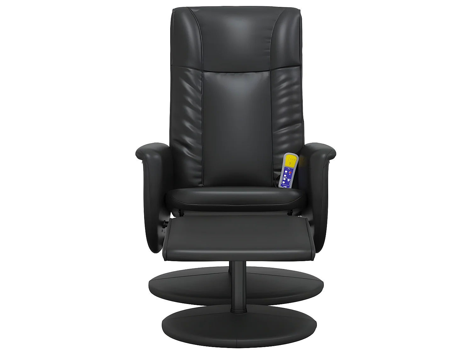 Fauteuil inclinable de massage avec repose-pied noir similicuir