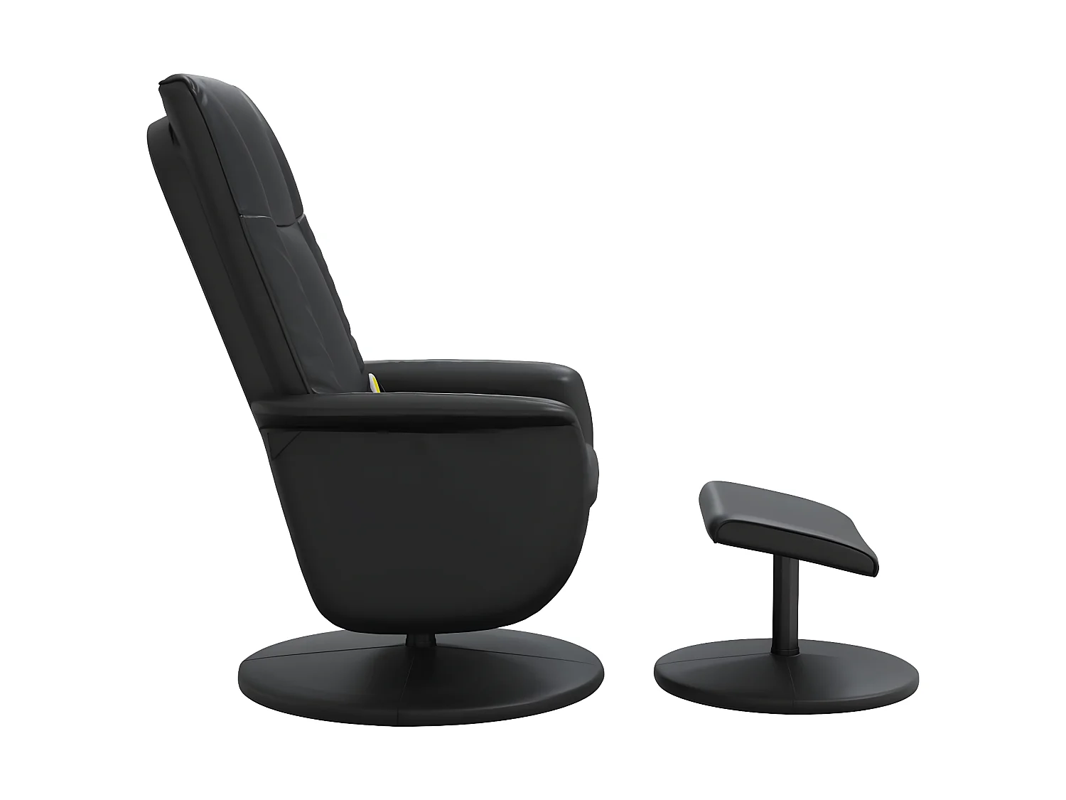 Fauteuil inclinable de massage avec repose-pied noir similicuir