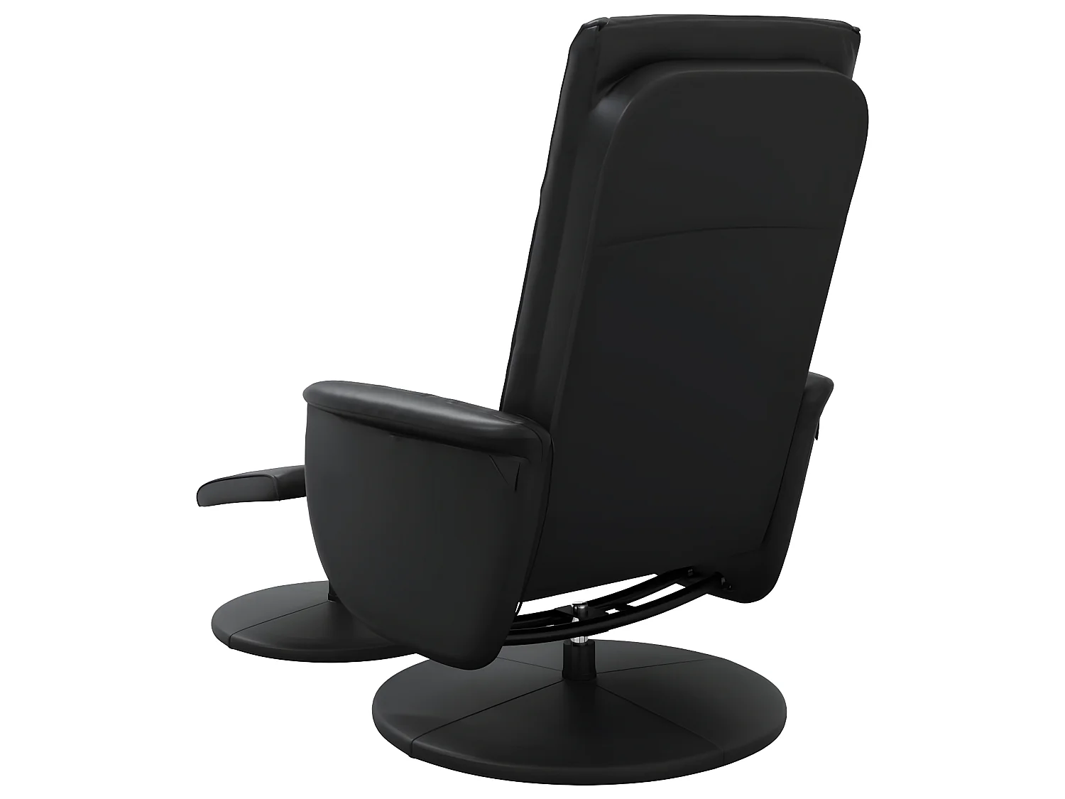 Fauteuil inclinable de massage avec repose-pied noir similicuir