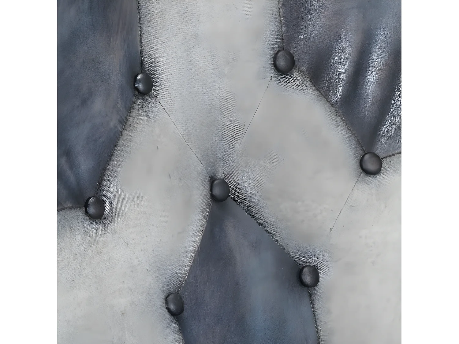 Fauteuil met voetsteun Grijs Echt leer en canvas