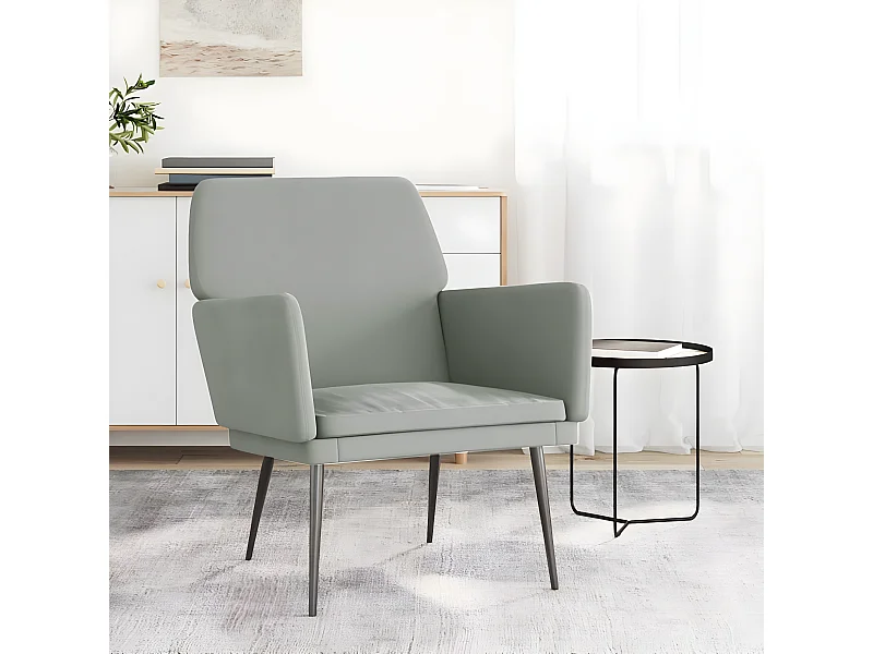 Sillón Gris claro 62x79x79 cm Terciopelo