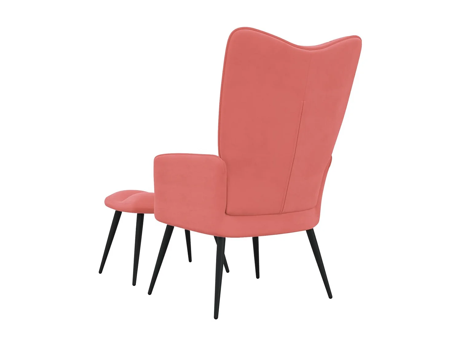 Chaise de relaxation avec repose-pied Rose Velours