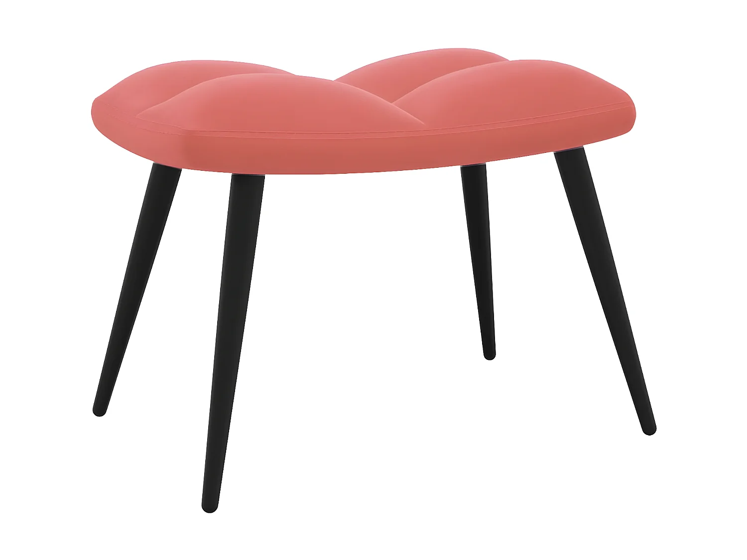 Chaise de relaxation avec repose-pied Rose Velours