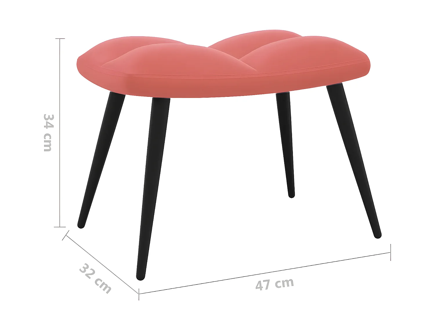 Chaise de relaxation avec repose-pied Rose Velours