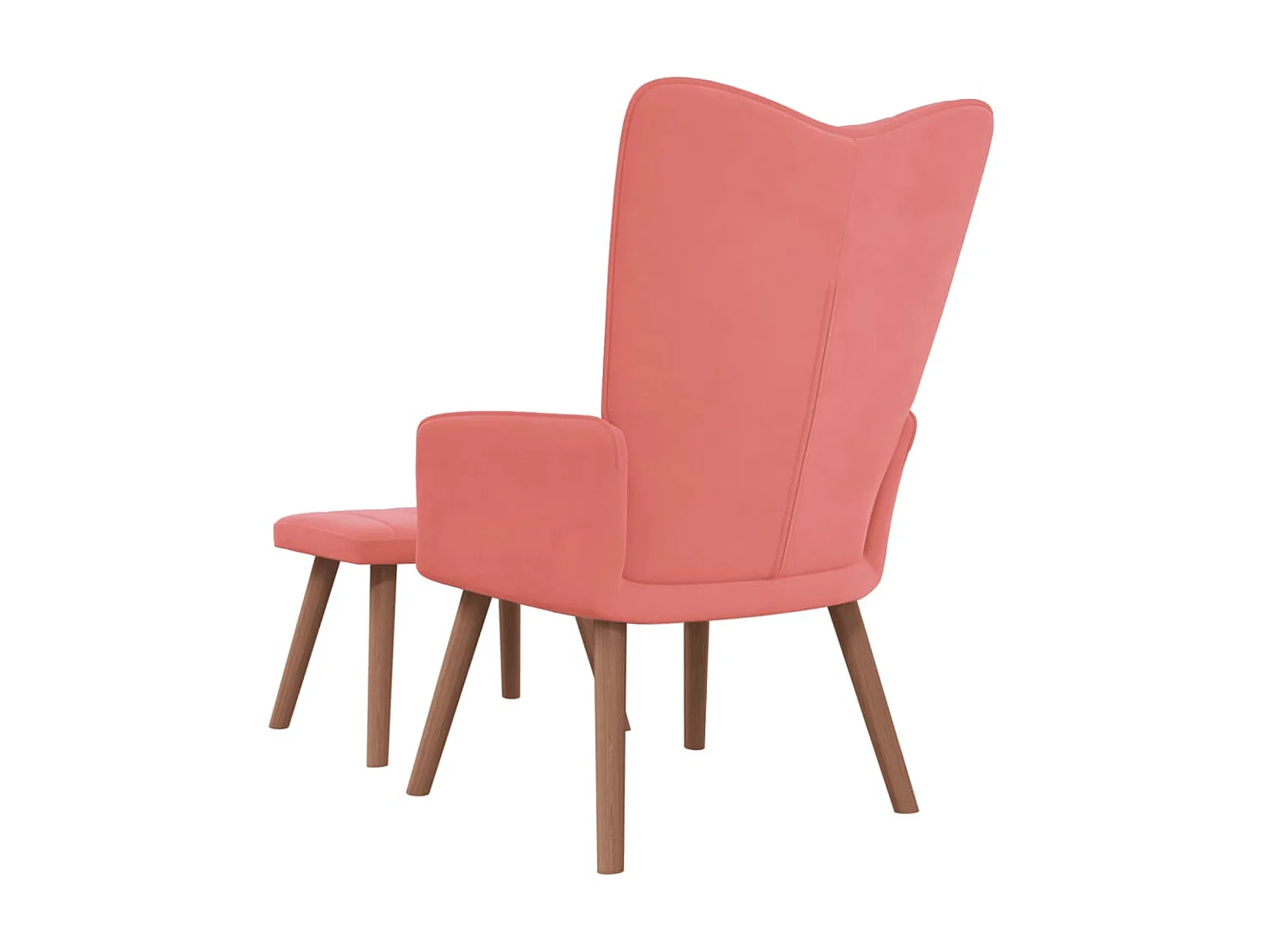 Poltrona relax con poggiapiedi Velluto Rosa