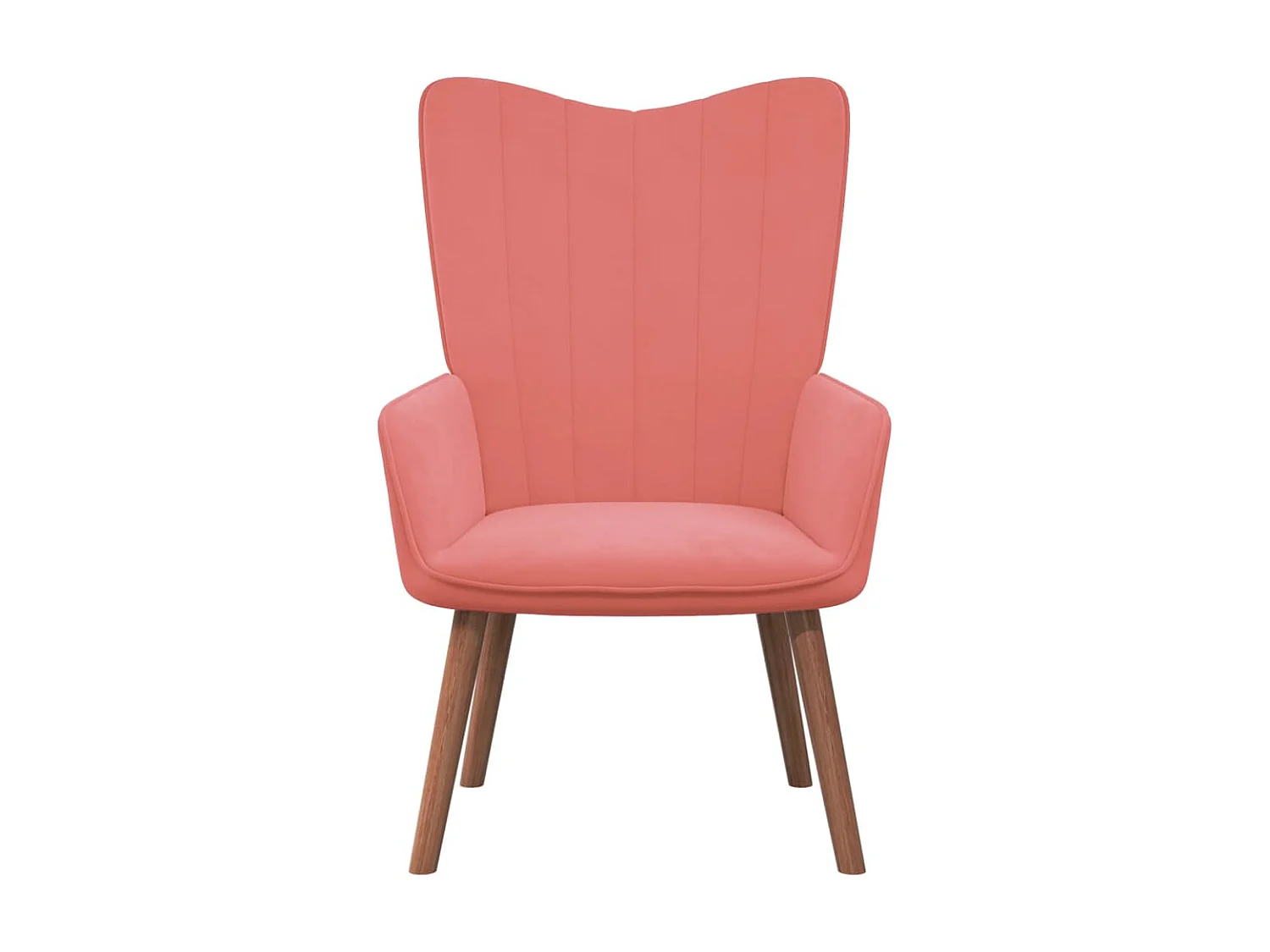 Poltrona relax con poggiapiedi Velluto Rosa