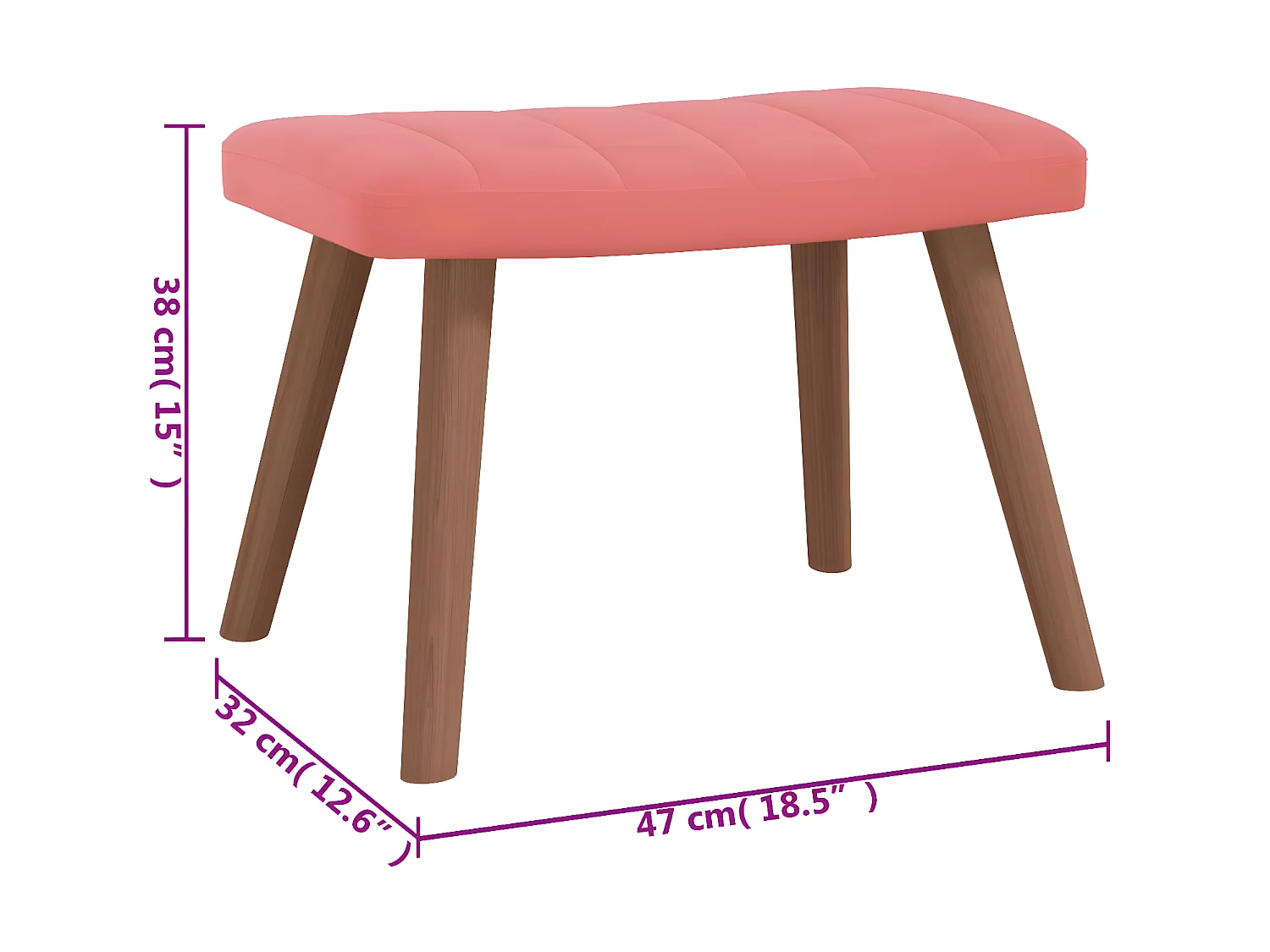 Poltrona relax con poggiapiedi Velluto Rosa