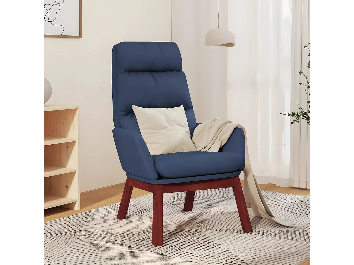 Chaise de relaxation Bleu Tissu
