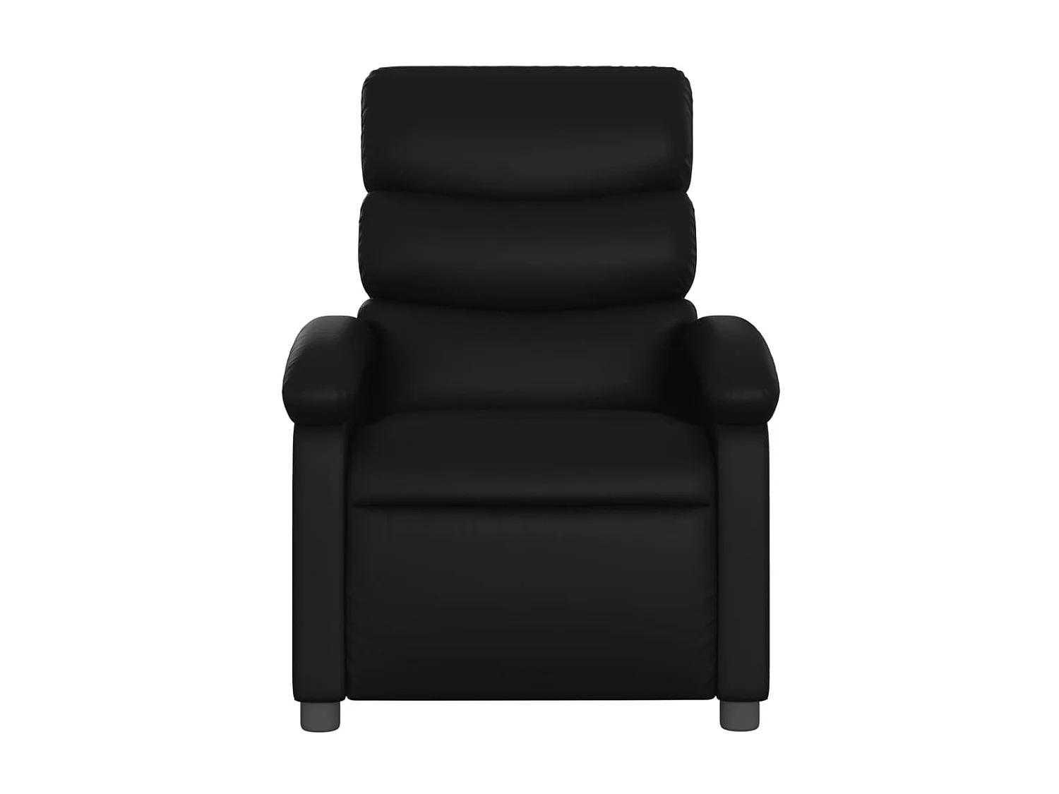 Silla reclinable de piel sintética negra