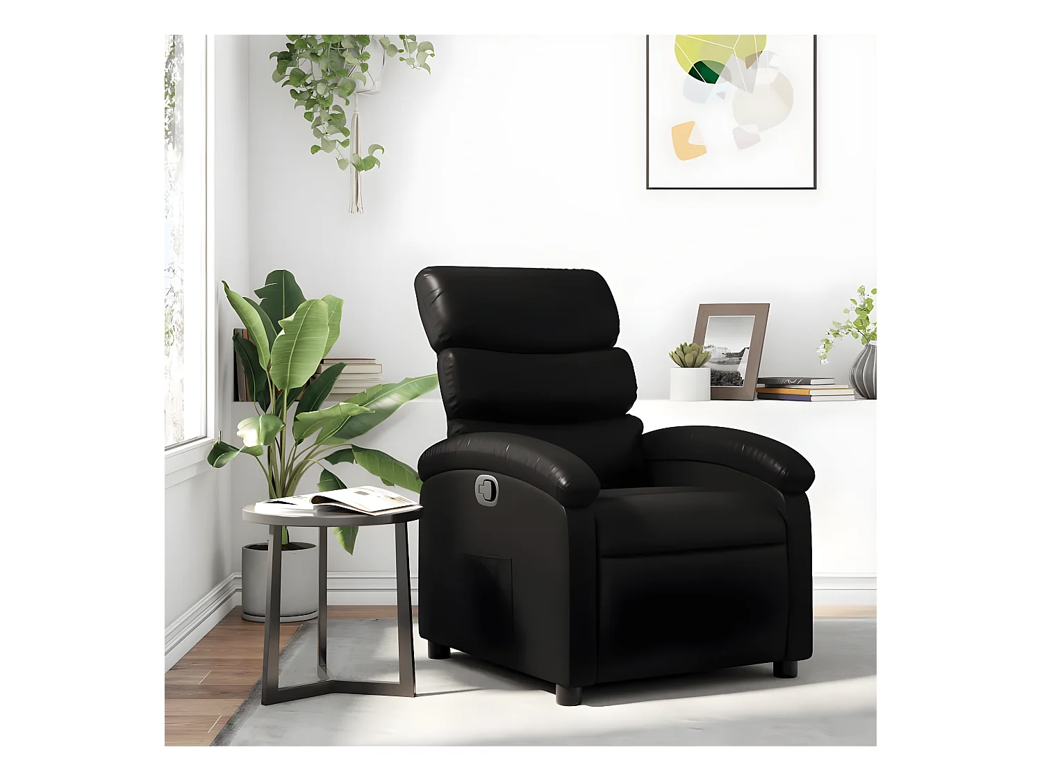 Fauteuil inclinable Noir Similicuir