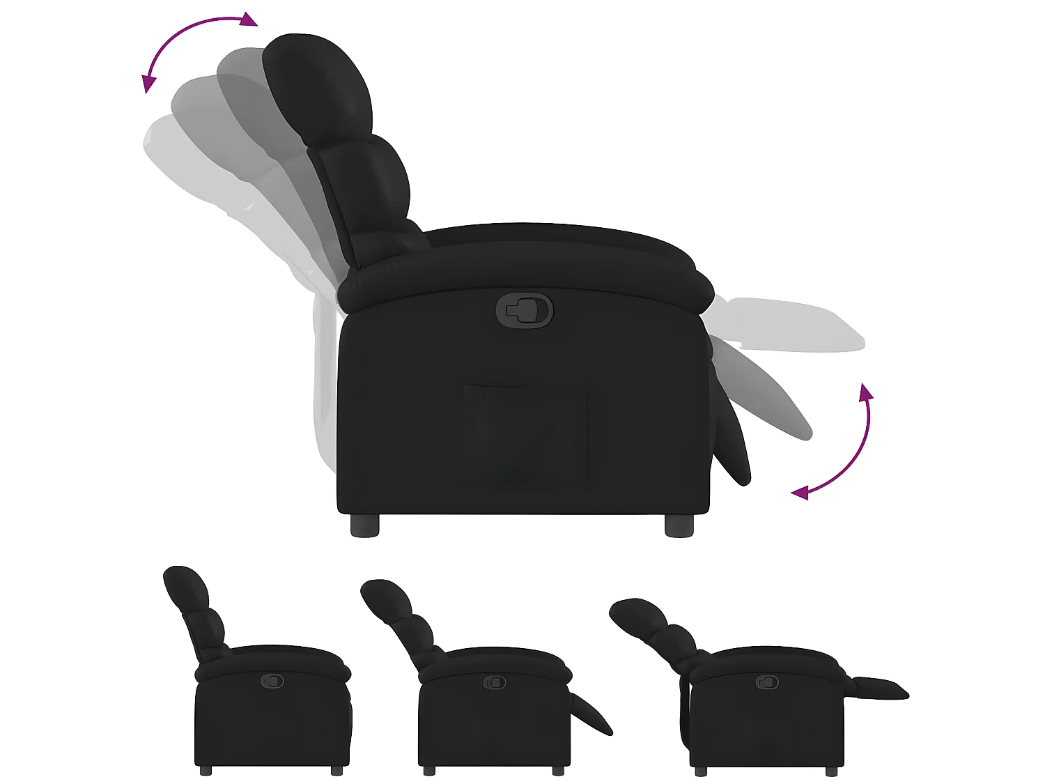 Fauteuil inclinable Noir Similicuir