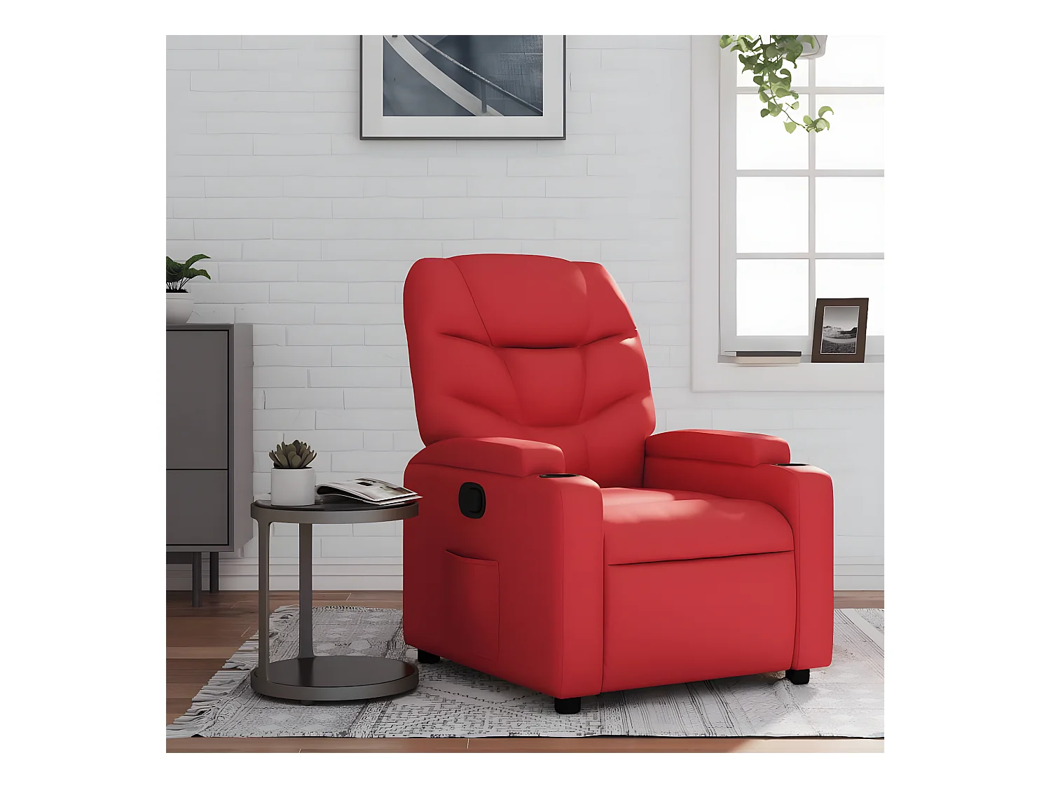 Fauteuil inclinable Rouge Similicuir