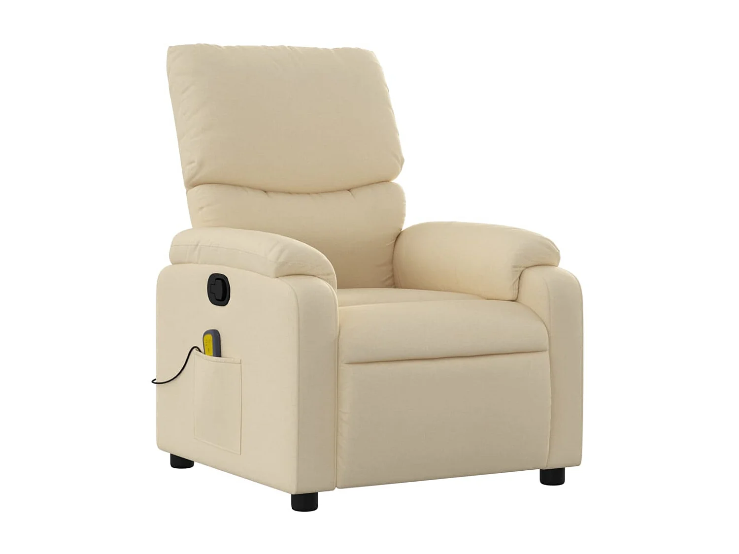 Cadeira de massagem reclinável em tecido creme