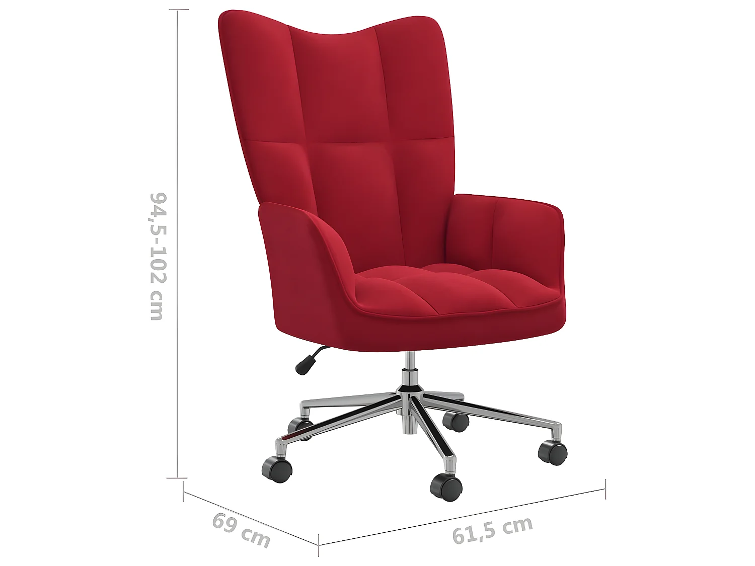 Sillón de relajación Terciopelo rojo burdeos