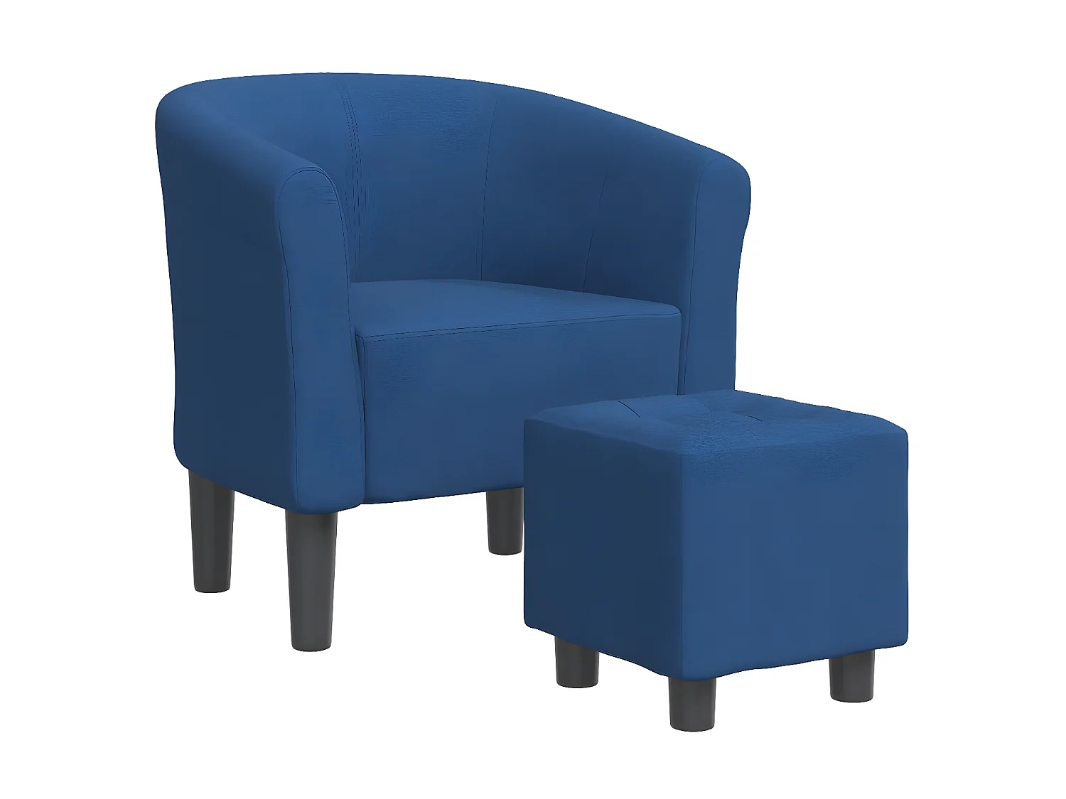 Fauteuil cabriolet avec repose-pied bleu tissu