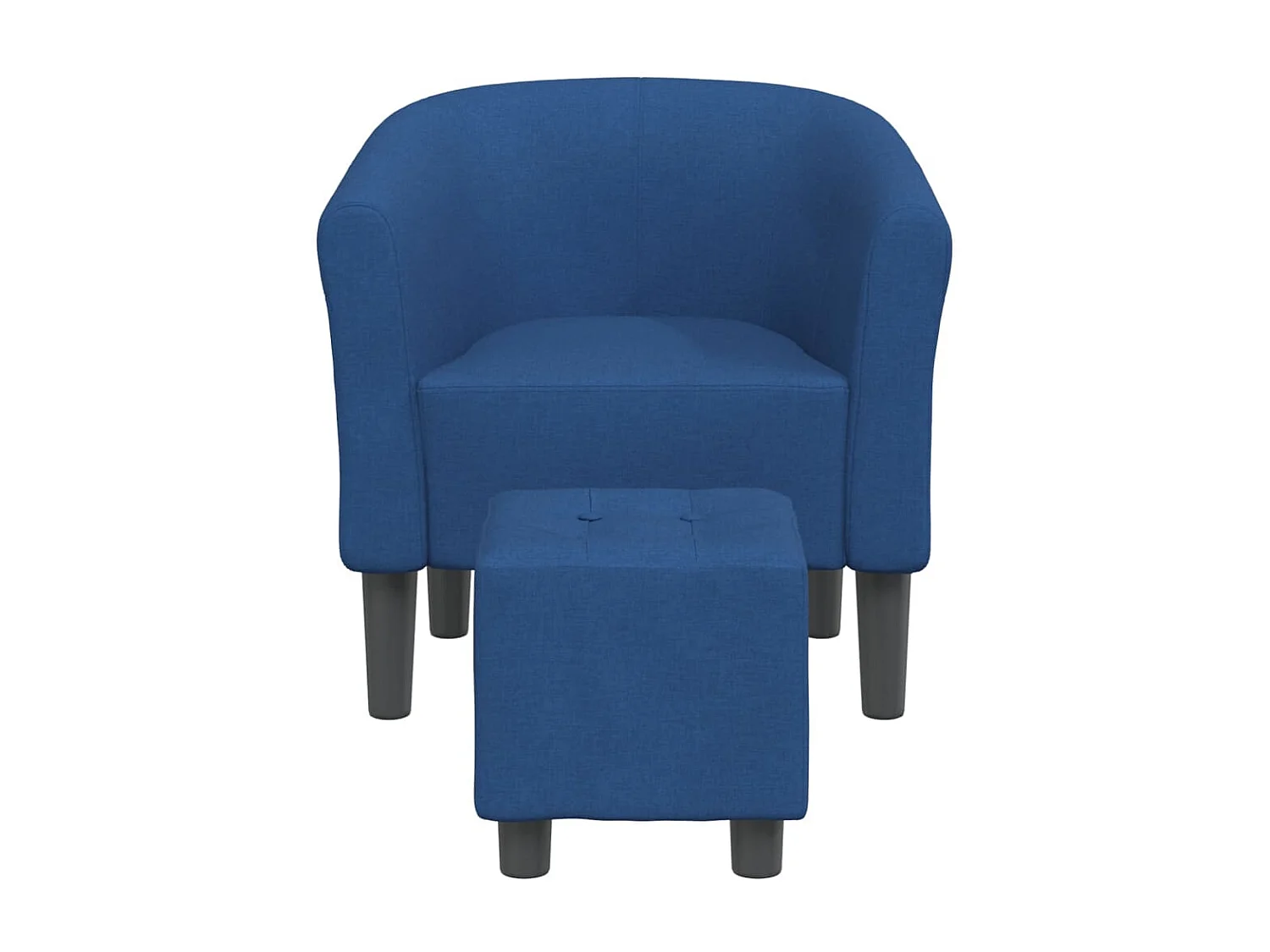 Fauteuil cabriolet avec repose-pied bleu tissu