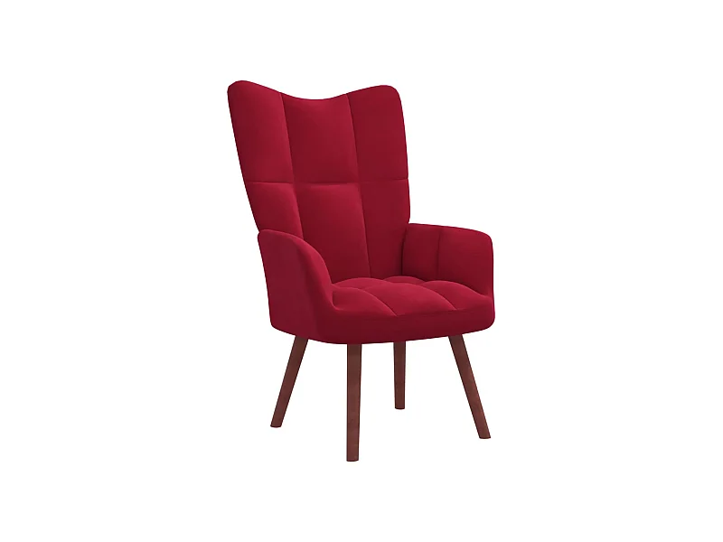 Cadeira de relaxamento Veludo vermelho Borgonha