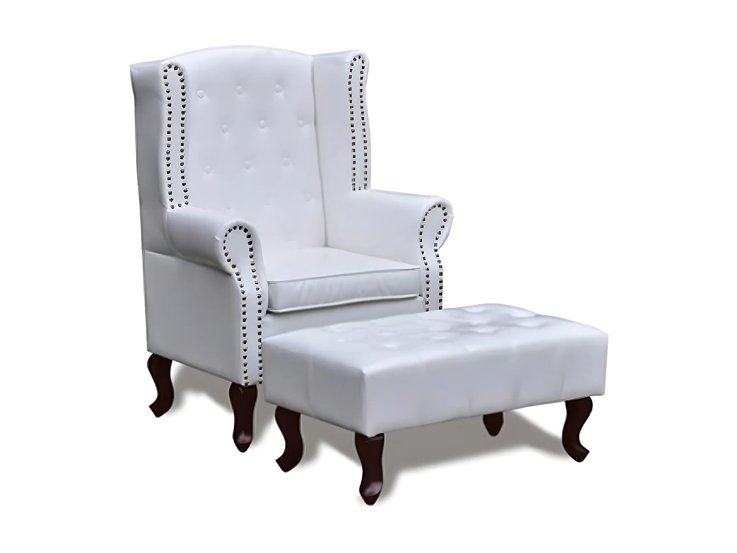 Sessel mit Ottomane Weiß