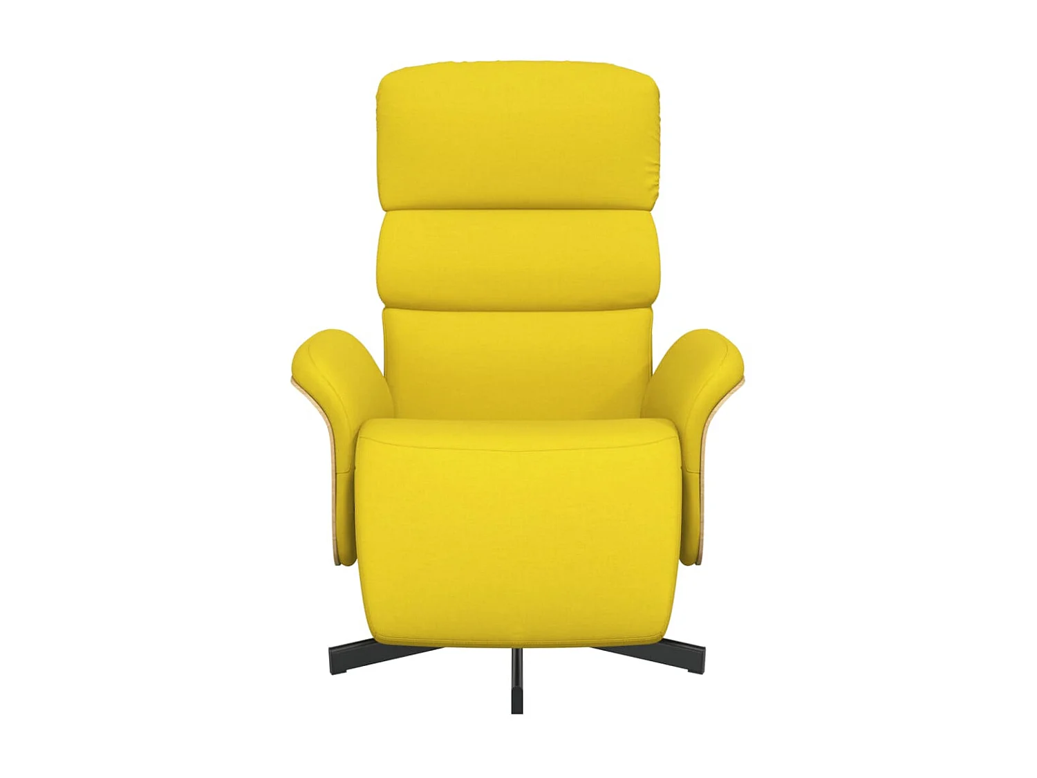 Fauteuil inclinable avec repose-pieds jaune clair tissu