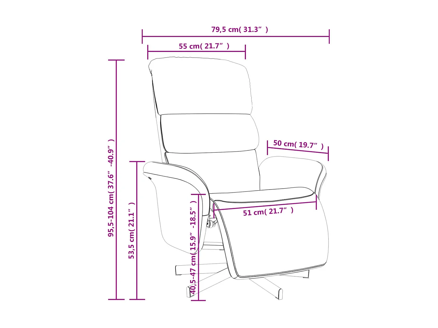 Fauteuil inclinable avec repose-pieds jaune clair tissu