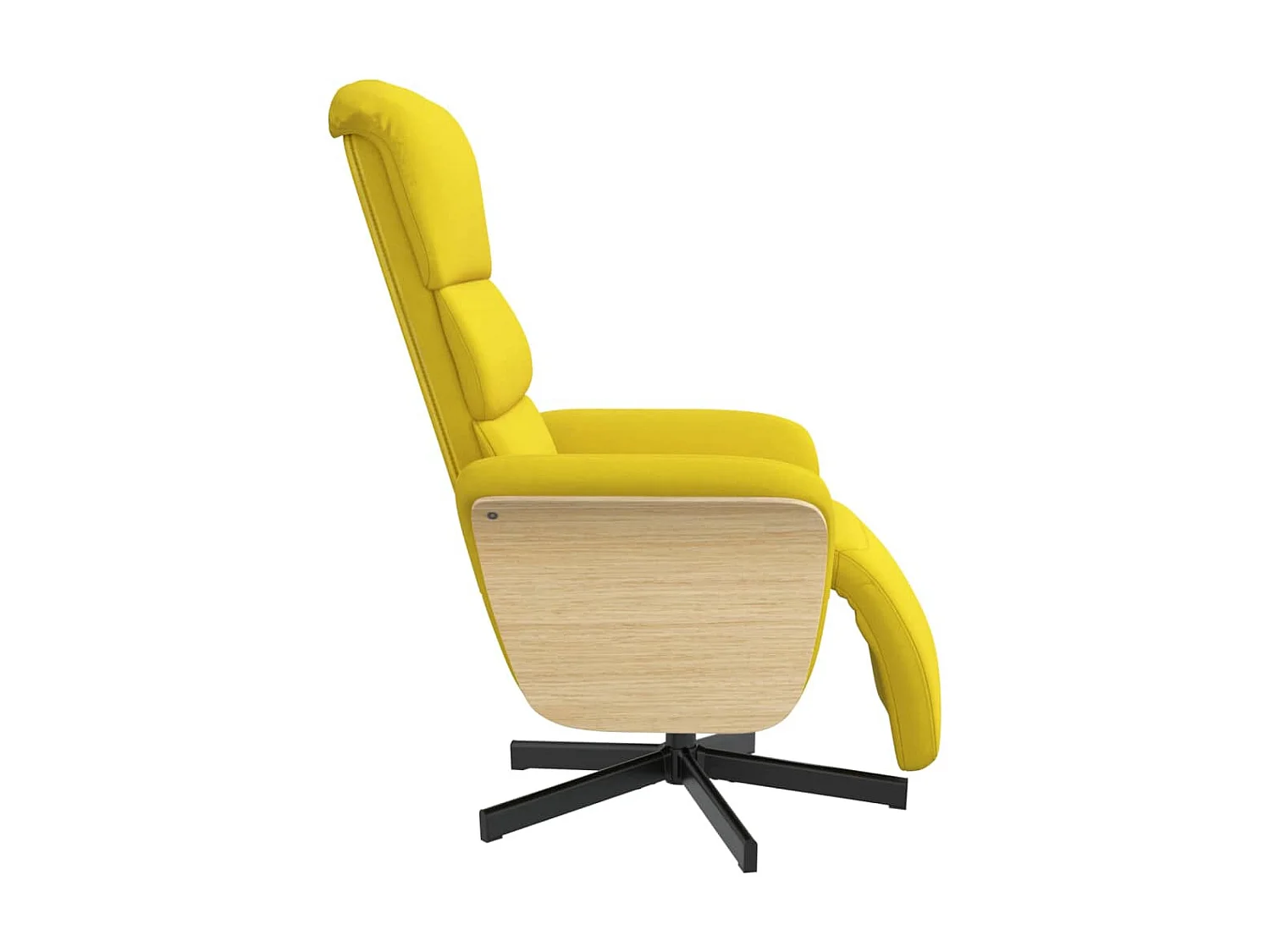 Fauteuil inclinable avec repose-pieds jaune clair tissu