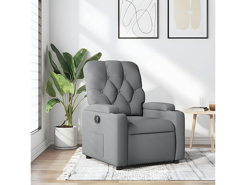 Fauteuil inclinable Gris clair Tissu
