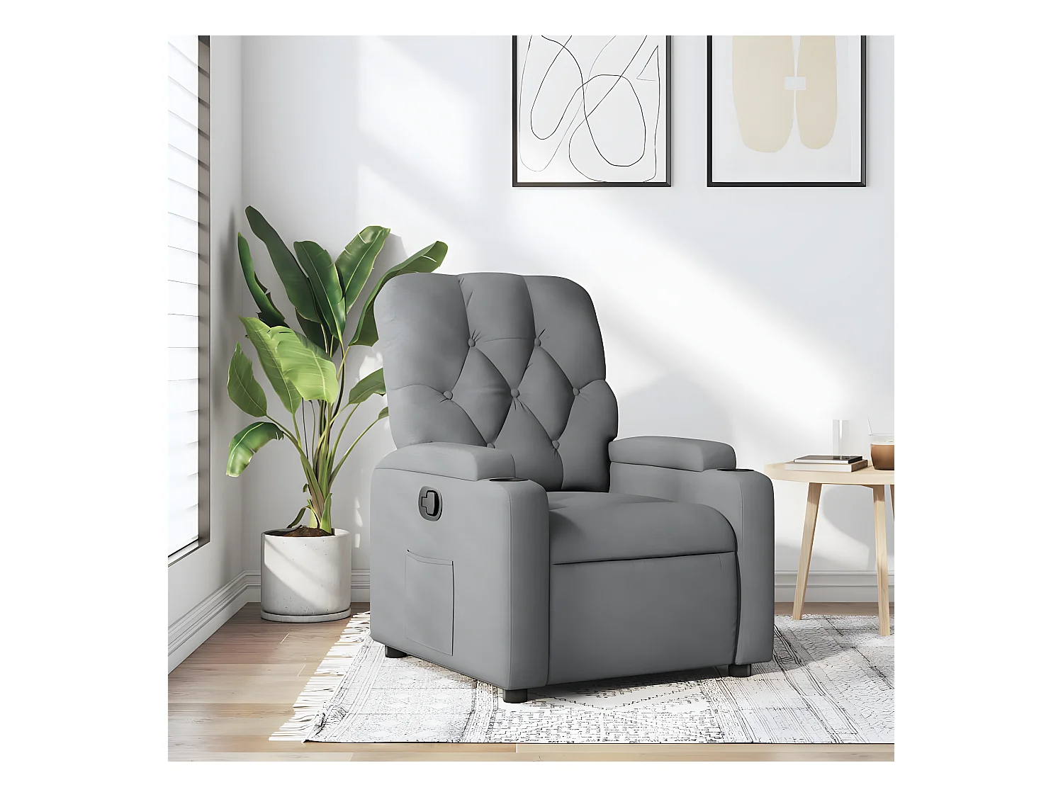 Fauteuil inclinable Gris clair Tissu