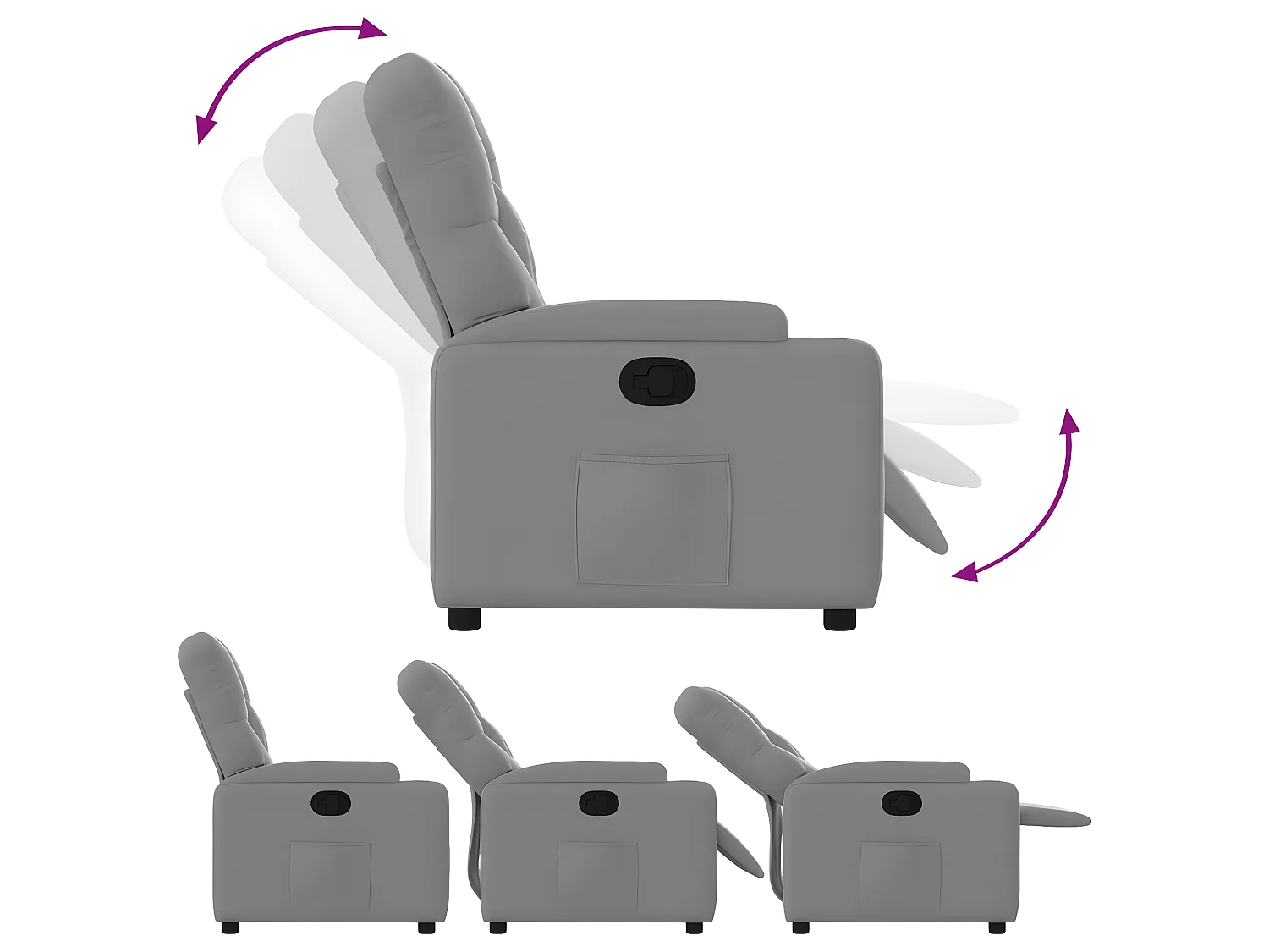 Fauteuil inclinable Gris clair Tissu