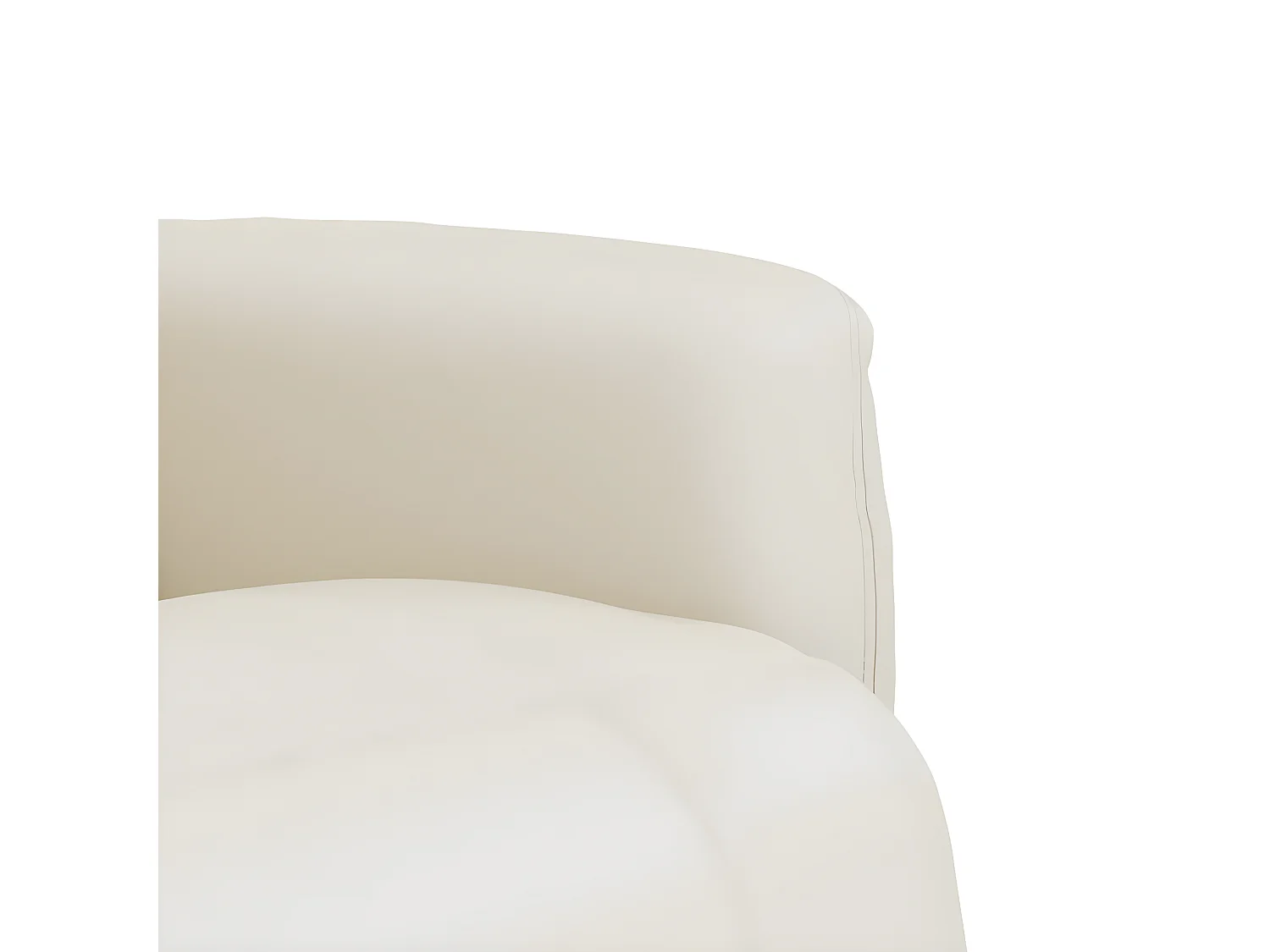 Sillón reclinable de piel sintética color crema con reposapiés