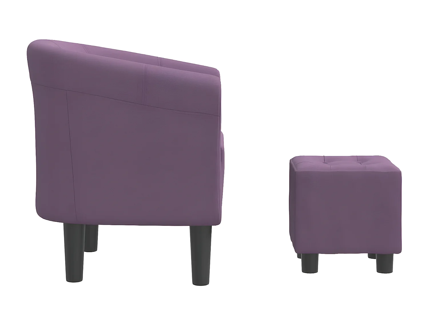 Fauteuil cabriolet avec repose-pied violet tissu