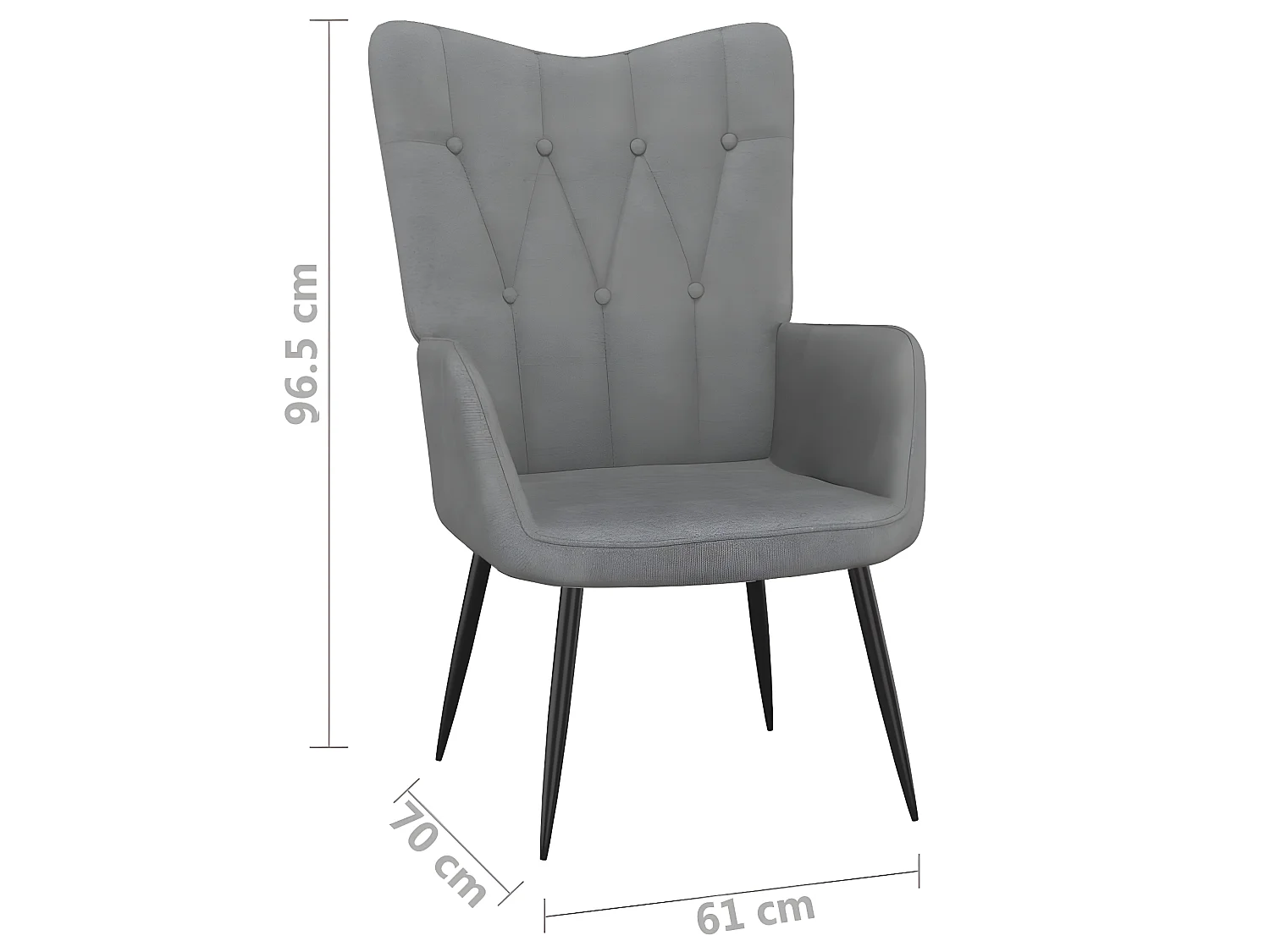 Chaise de relaxation Gris foncé Tissu