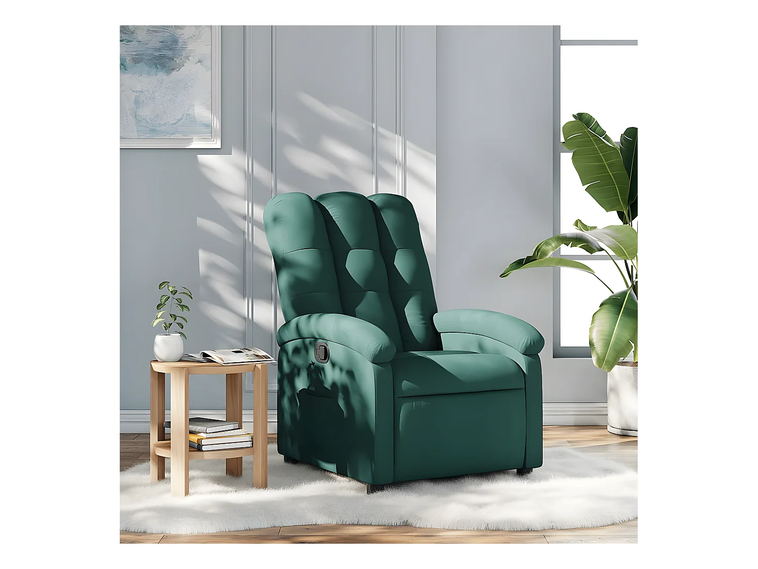 Fauteuil inclinable Vert foncé Tissu