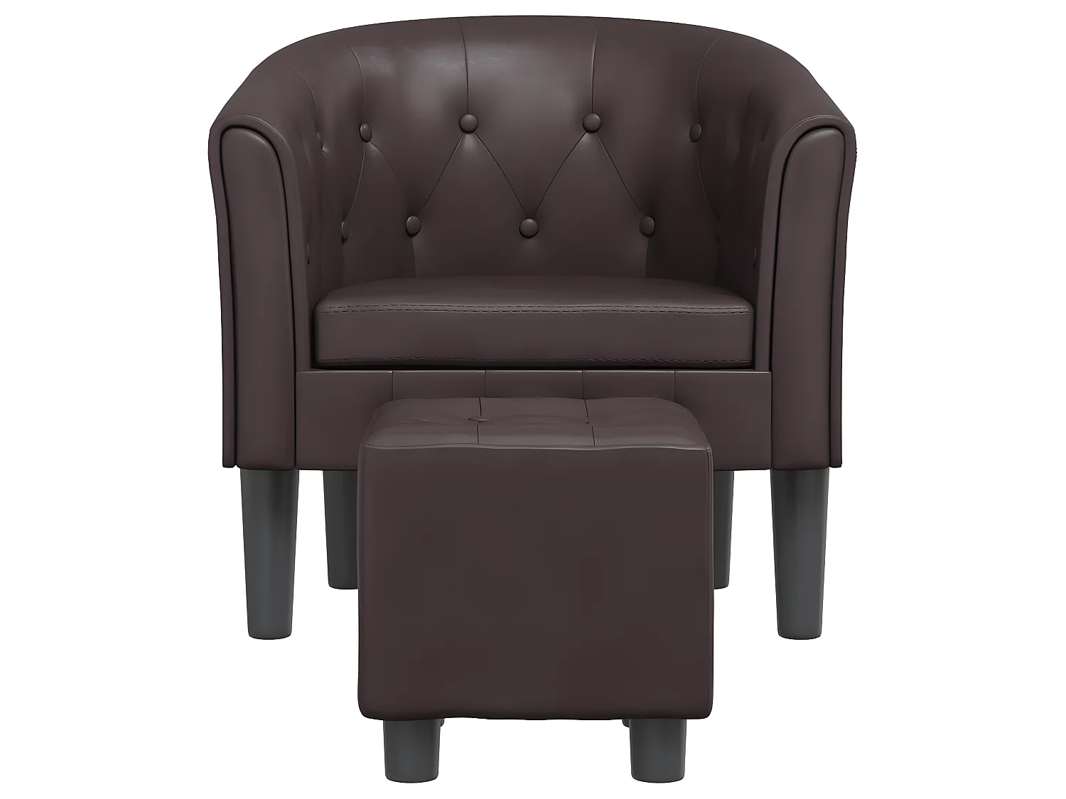 Fauteuil cabriolet avec repose-pied marron similicuir