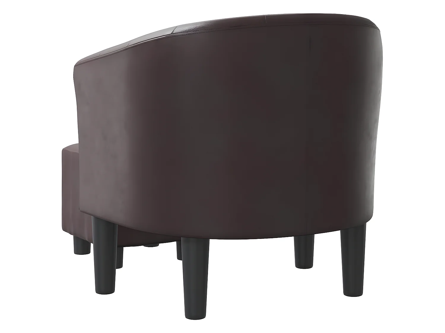 Fauteuil cabriolet avec repose-pied marron similicuir
