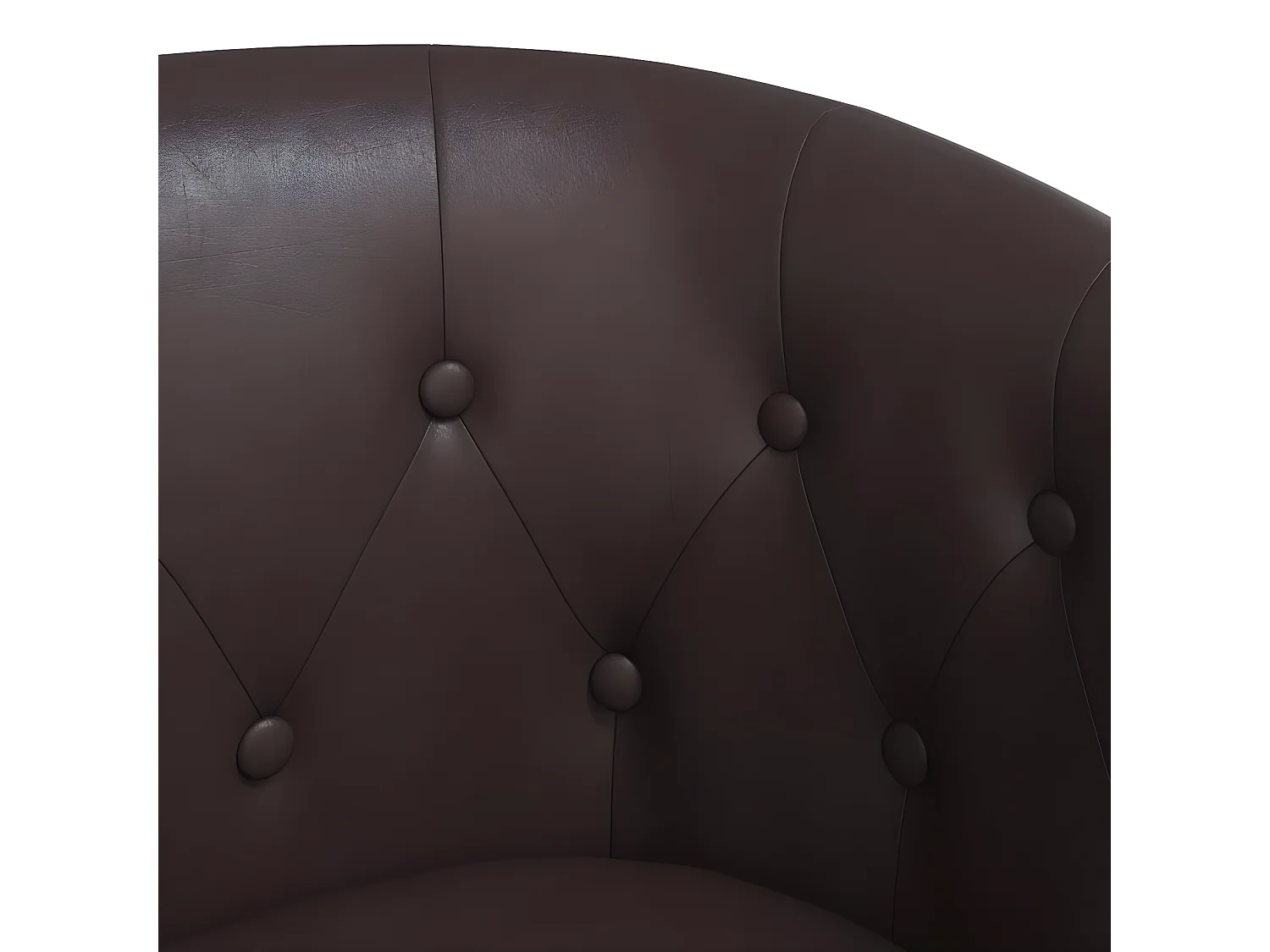 Fauteuil cabriolet avec repose-pied marron similicuir
