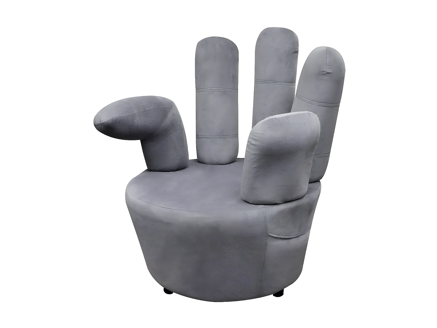 Silla con forma de mano Terciopelo Gris