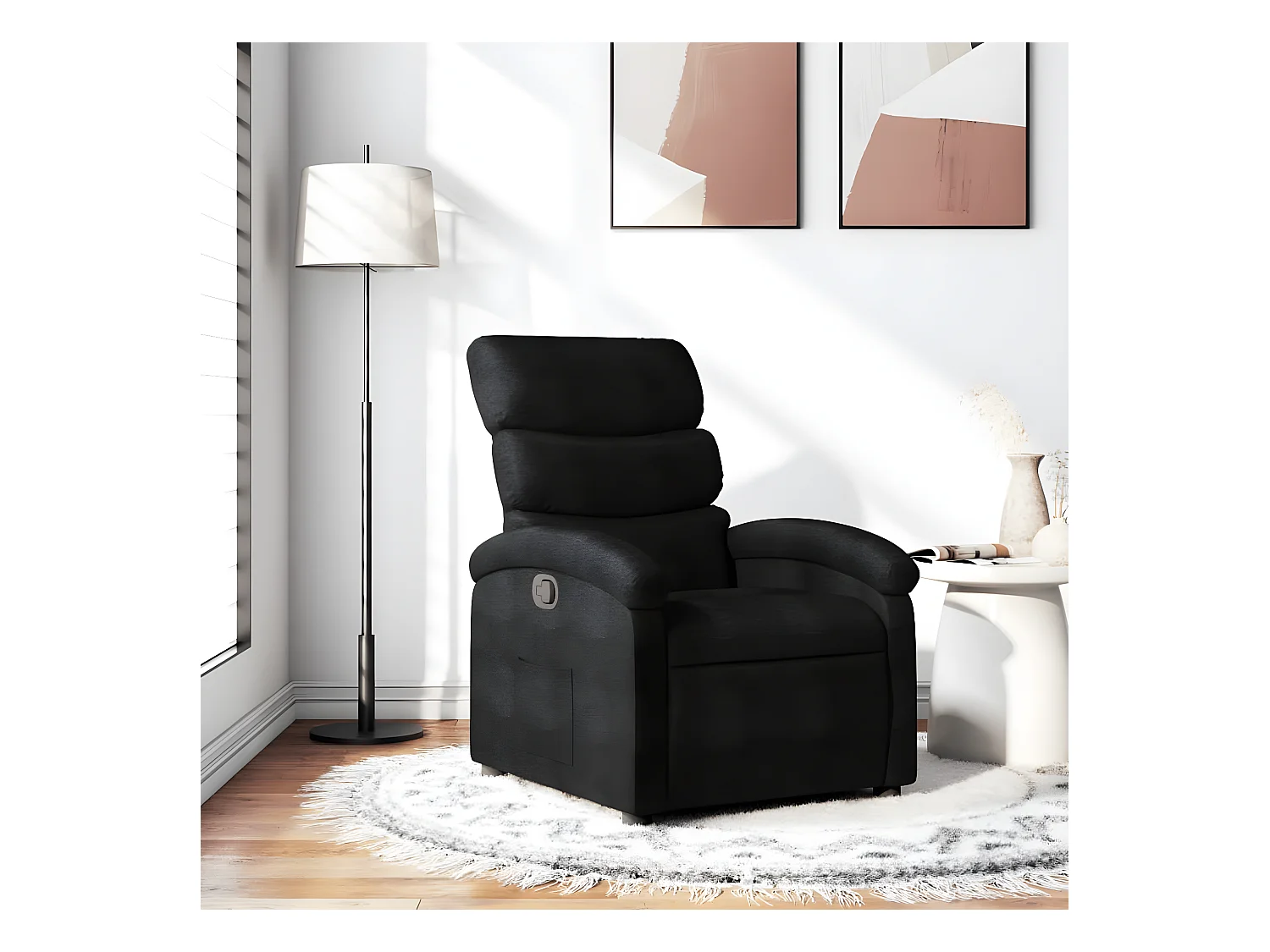 Fauteuil inclinable Noir Tissu