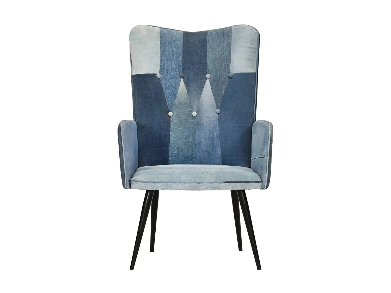 Chaise à oreilles Denim patchwork Toile