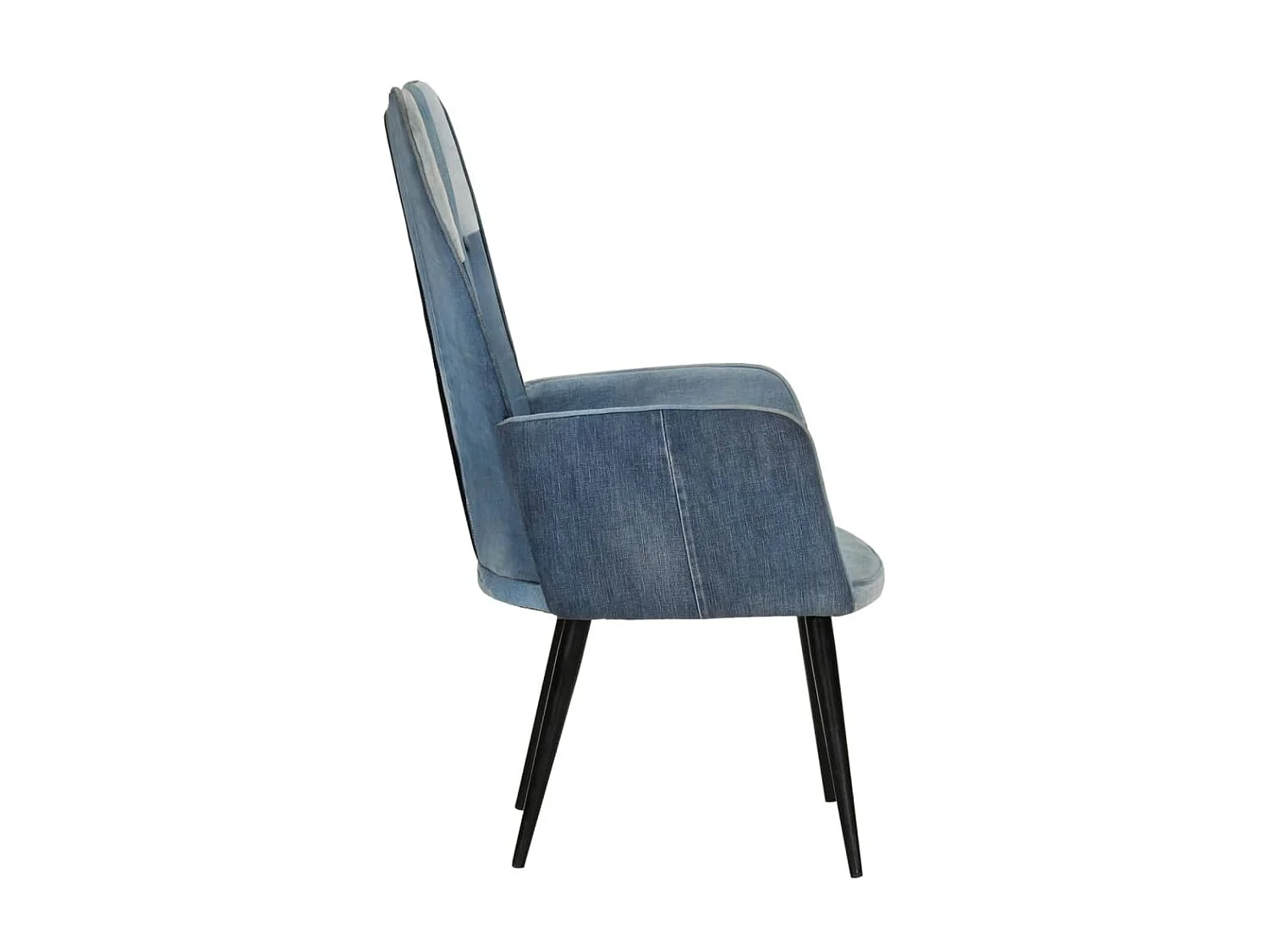Chaise à oreilles Denim patchwork Toile