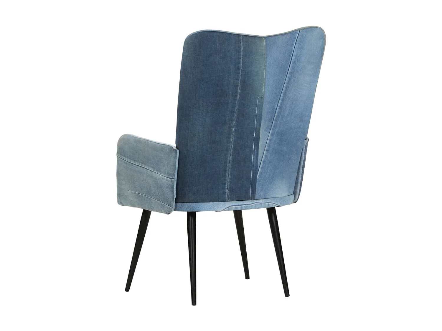 Chaise à oreilles Denim patchwork Toile
