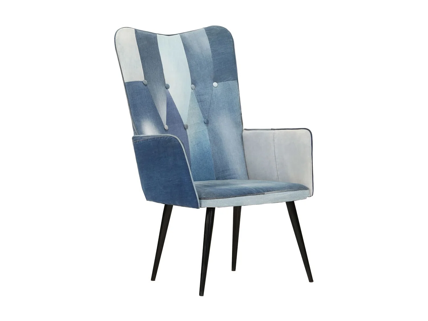 Chaise à oreilles Denim patchwork Toile