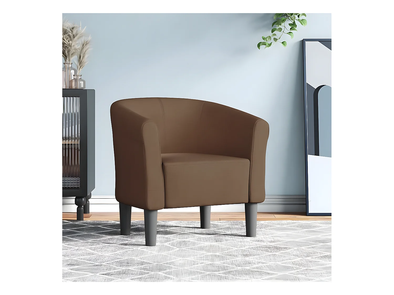 Fauteuil cabriolet marron tissu