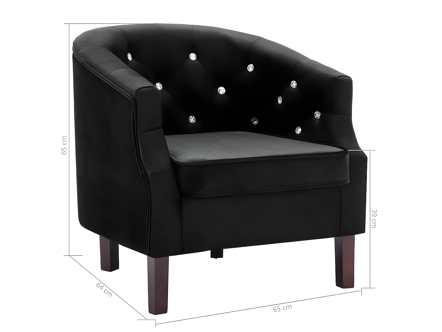 Sillón de terciopelo negro