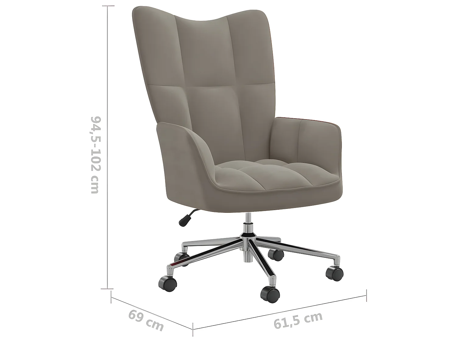 Chaise de relaxation Gris clair Velours