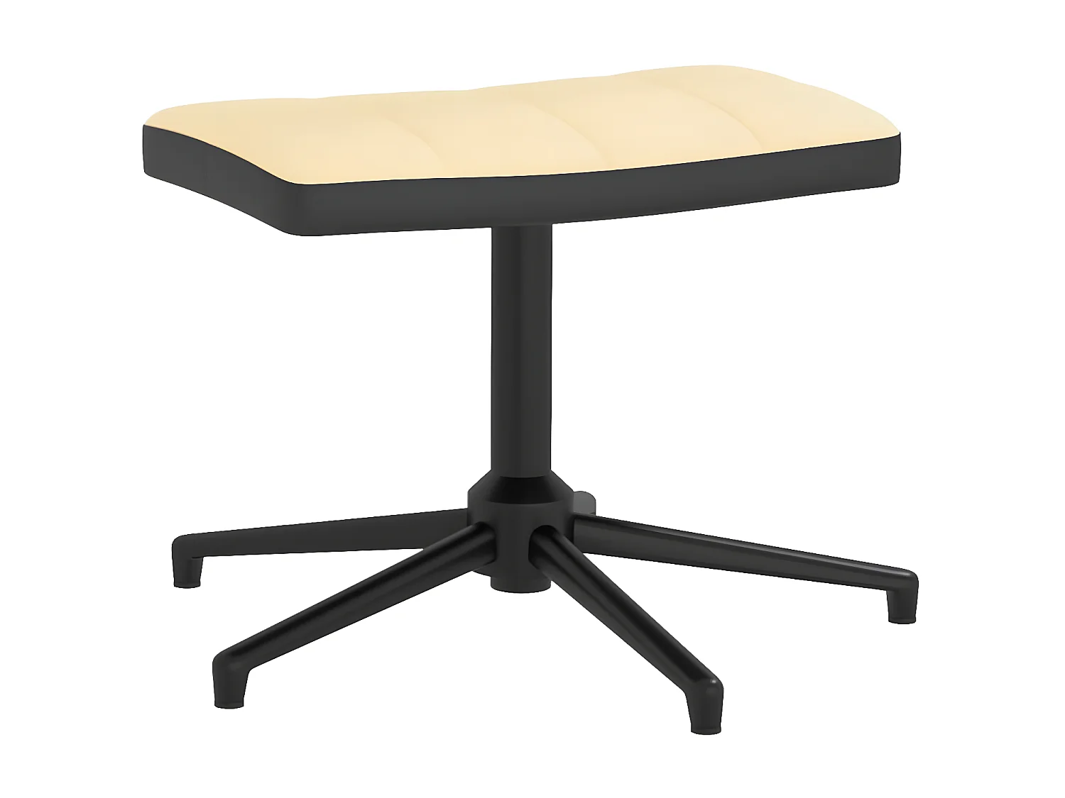 Chaise de relaxation et repose-pied Blanc crème Velours et PVC