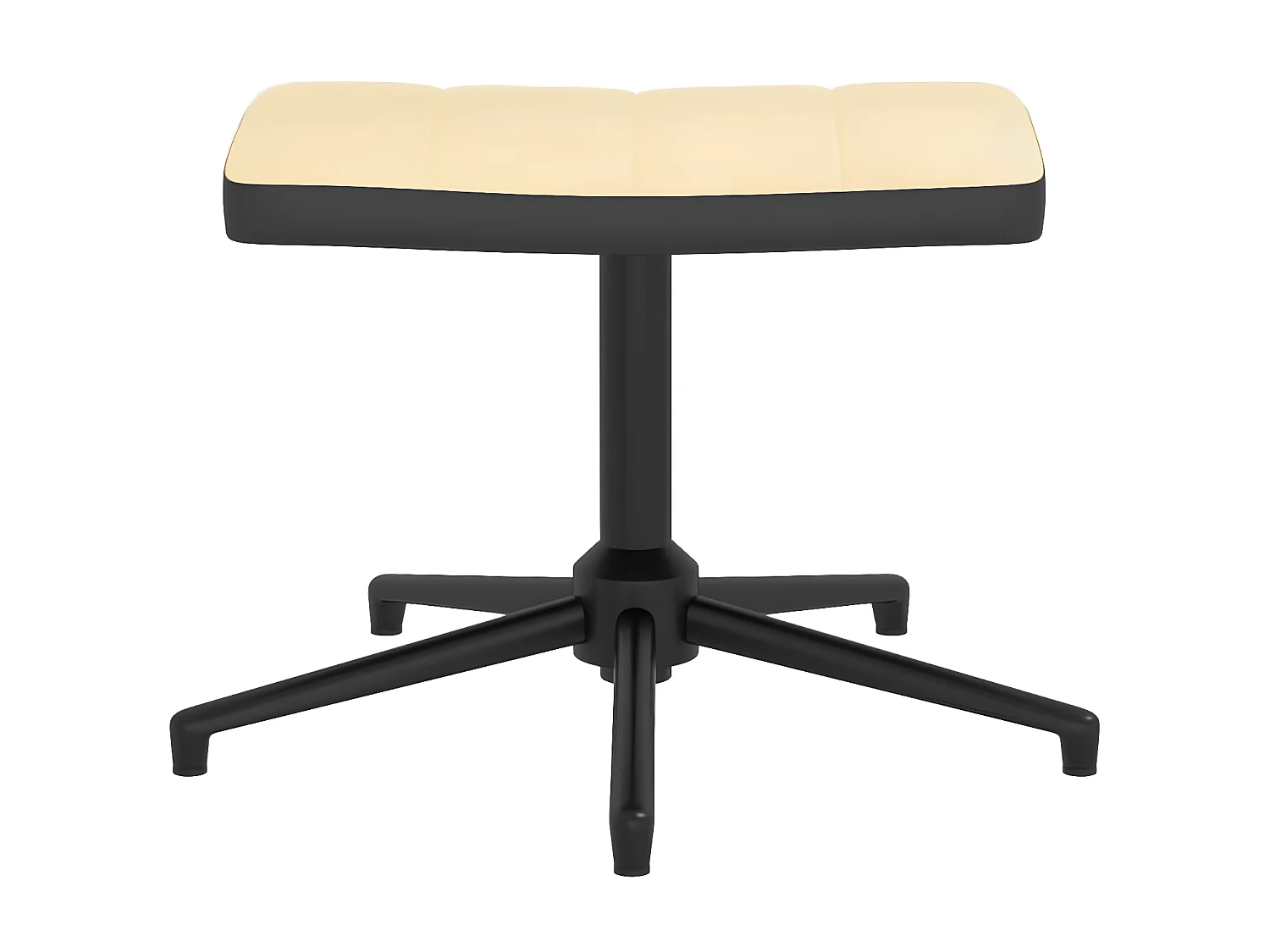 Chaise de relaxation et repose-pied Blanc crème Velours et PVC