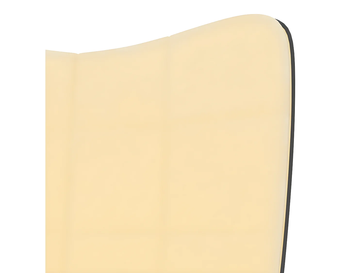 Chaise de relaxation et repose-pied Blanc crème Velours et PVC