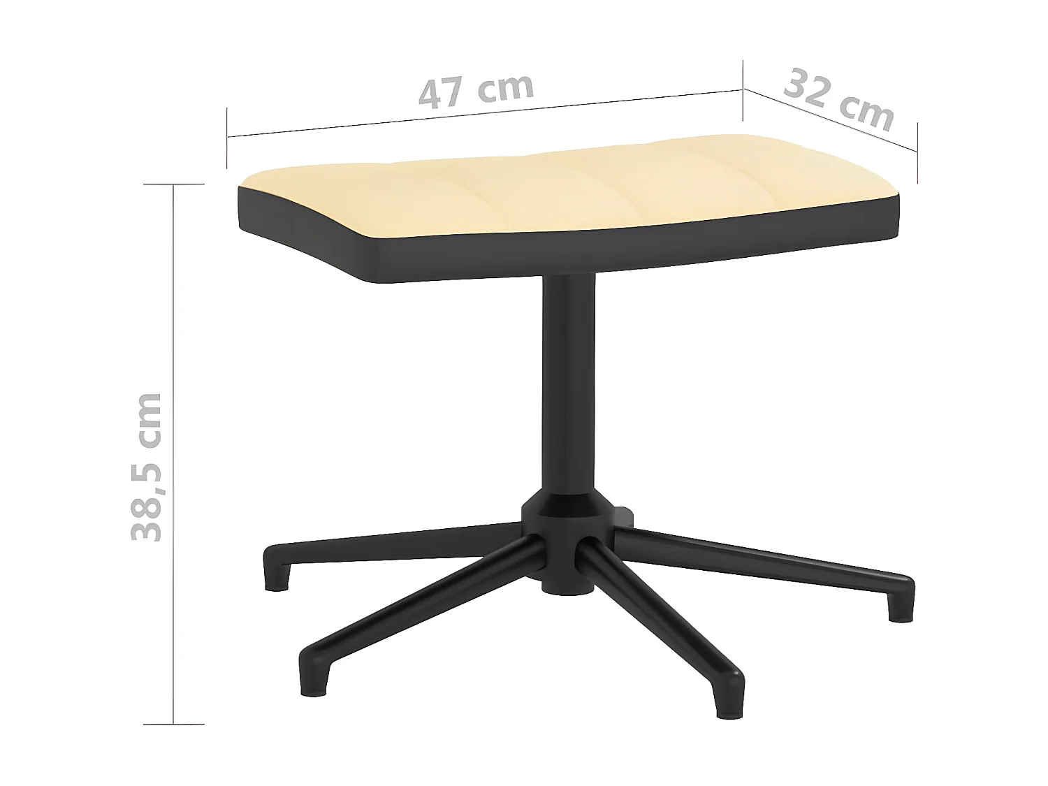 Chaise de relaxation et repose-pied Blanc crème Velours et PVC