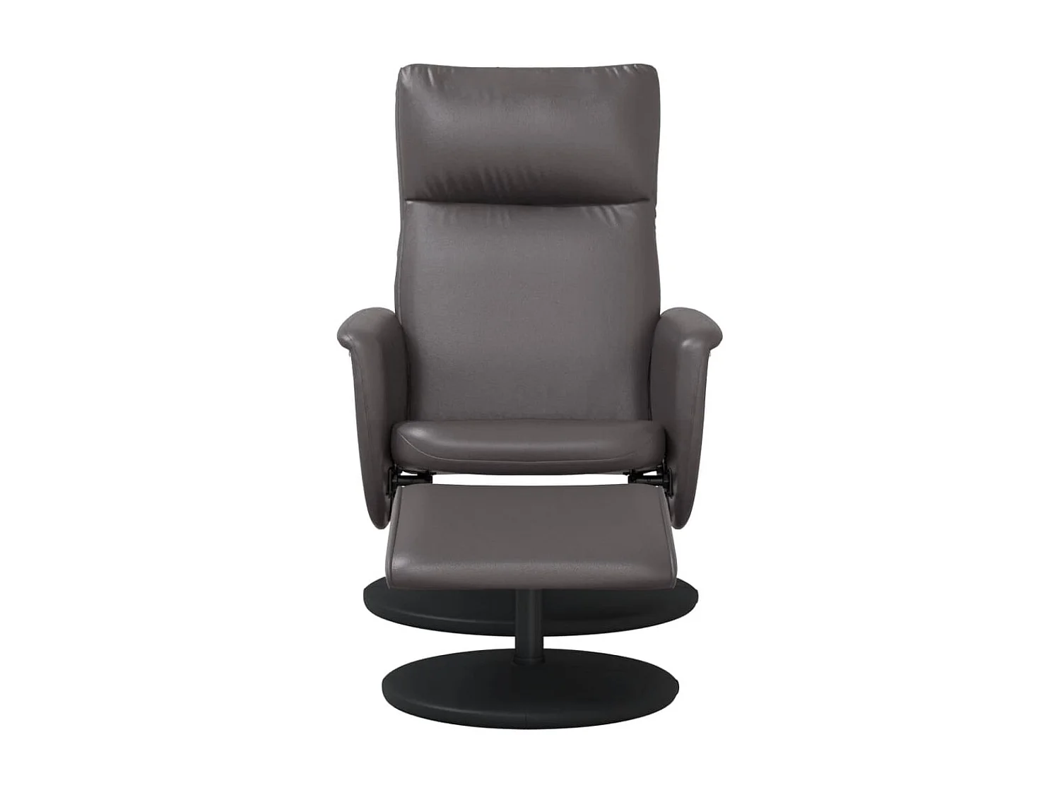Grauer Kunstledersessel mit Fußstütze