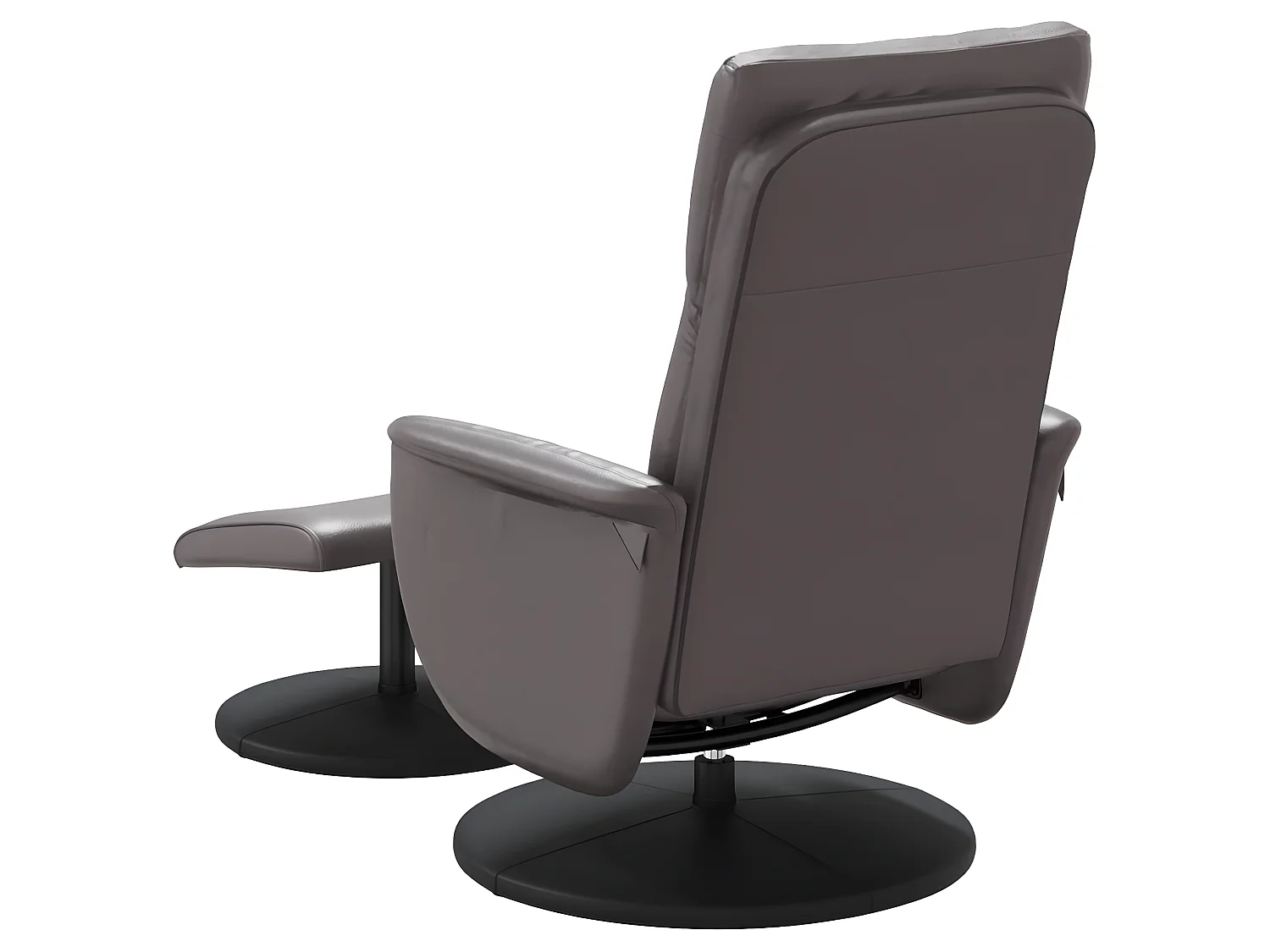 Grauer Kunstledersessel mit Fußstütze